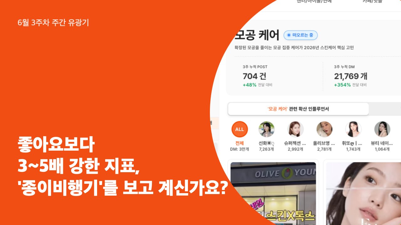 좋아요보다 3~5배 강한 지표, ‘종이비행기’를 보고 계신가요?