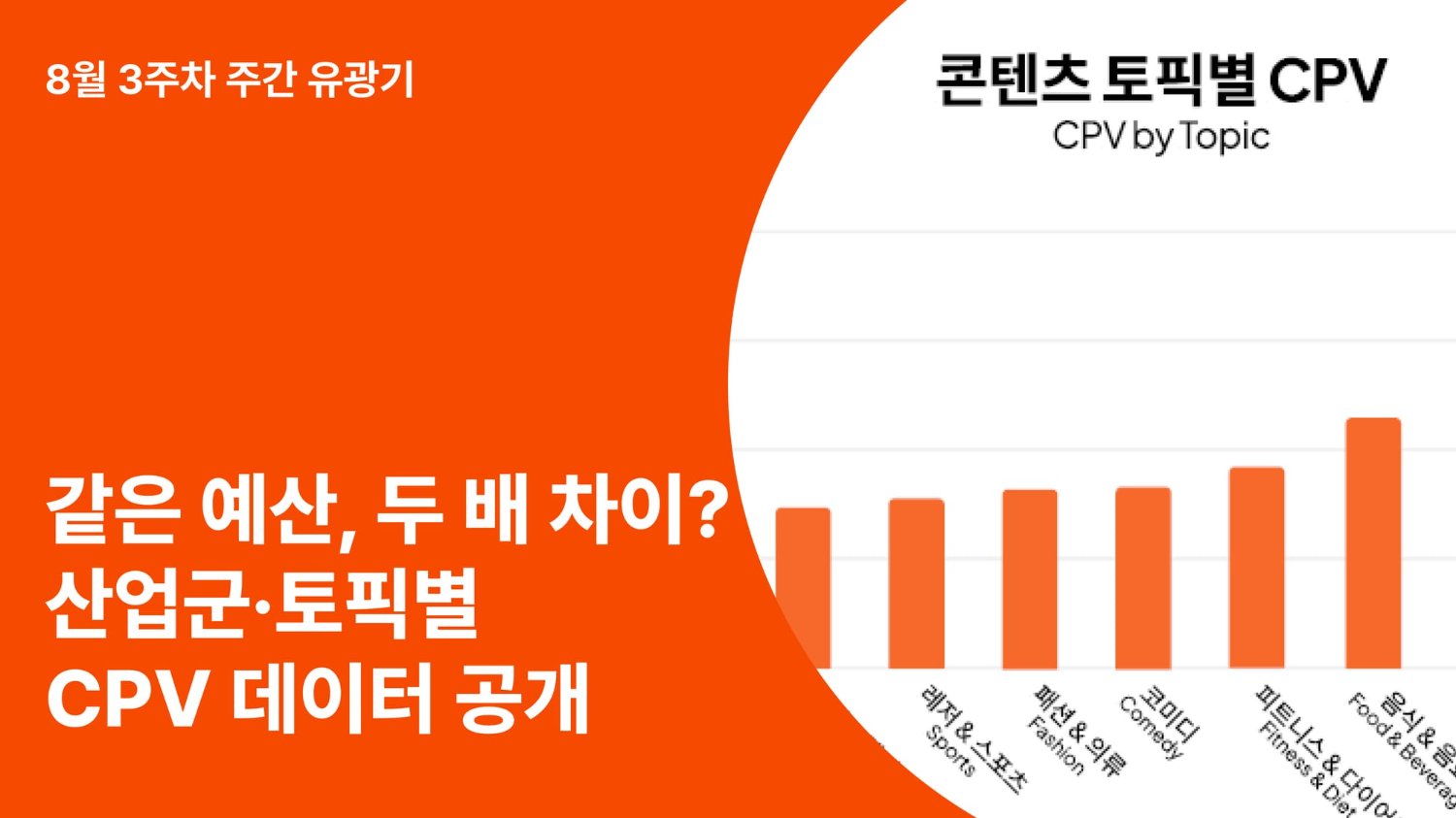 같은 예산, 두 배 차이? 산업군·토픽별 CPV 데이터 공개