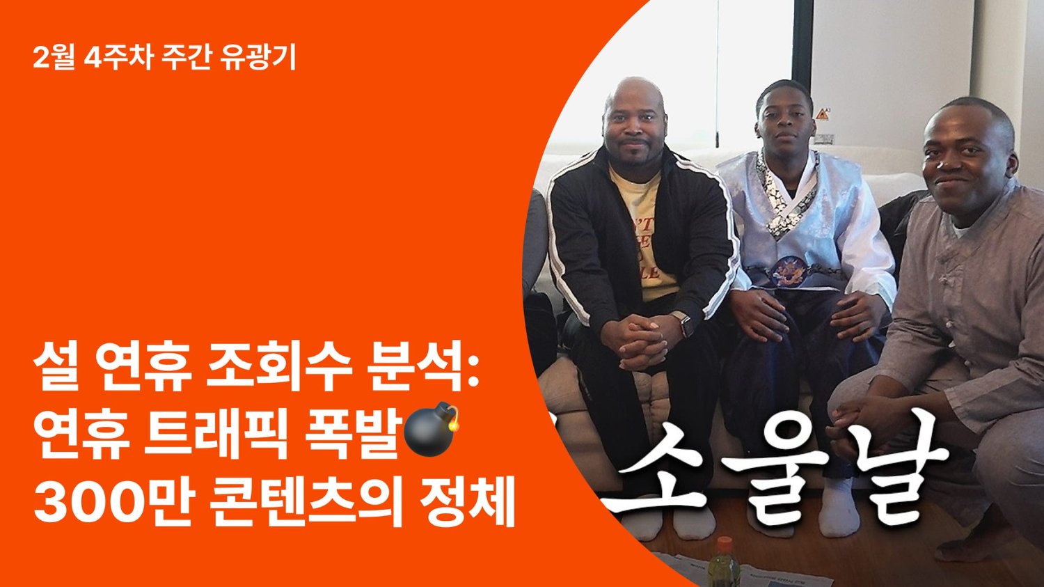 설 연휴 유튜브 조회수 분석:연휴 트래픽 폭발💣300만을 넘긴 콘텐츠