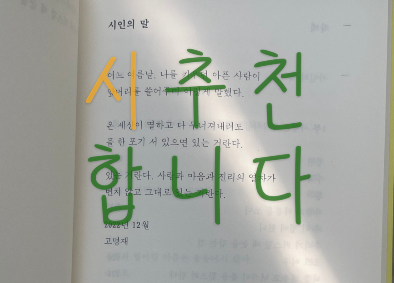📚시가 뭐라고 생각해? 시집 추천🤔