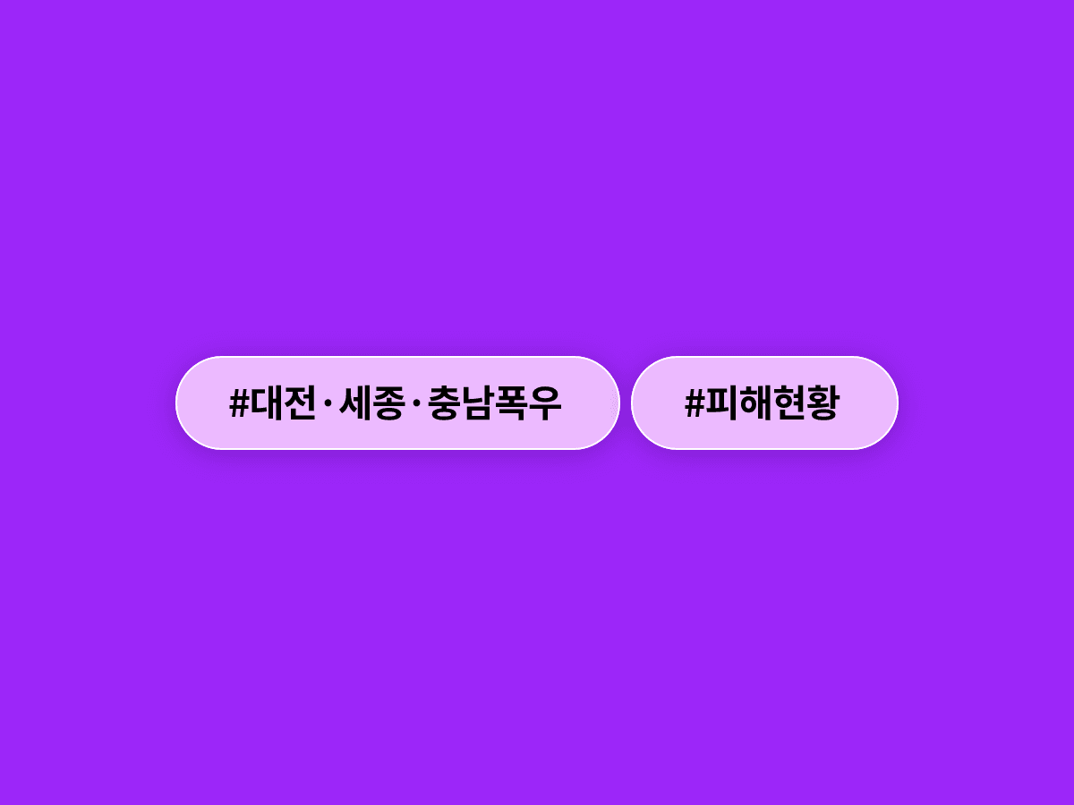 오늘 새벽 대전·세종·충남에 시간당 20㎜ 폭우가 쏟아져 나무가 쓰러지고 낚시꾼이 고립됐어요.