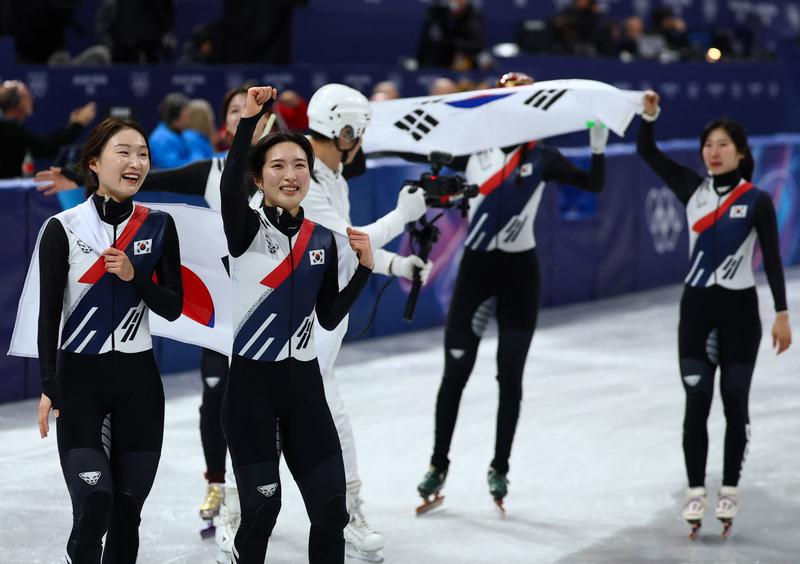 8년 만에 다시 정상에 오른 여자 쇼트트랙 3000ｍ 계주 금메달 🏆🇰🇷 (feat. 최민정·김길리)
