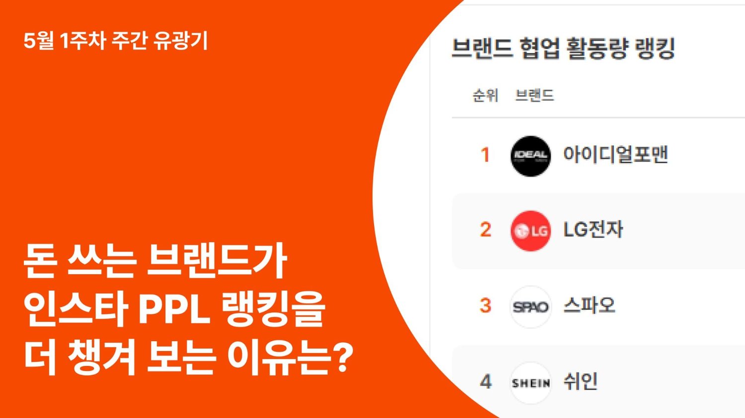 왜 돈 쓰는 브랜드일수록 인스타 PPL 랭킹을 더 챙겨 보는 이유는? (