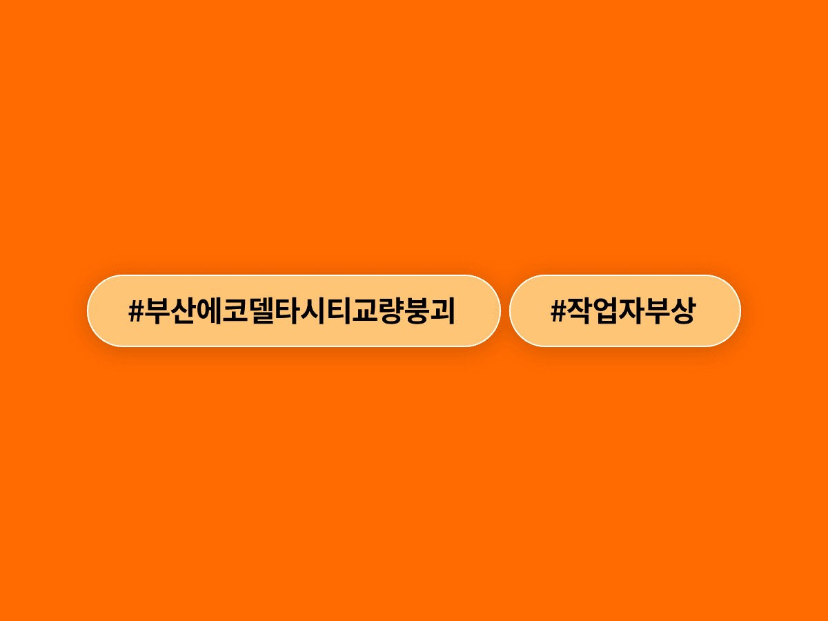 부산 에코델타시티 교량 공사 현장에서 상판 지지대가 무너져 작업자 2명이 다쳤어요. 🚧