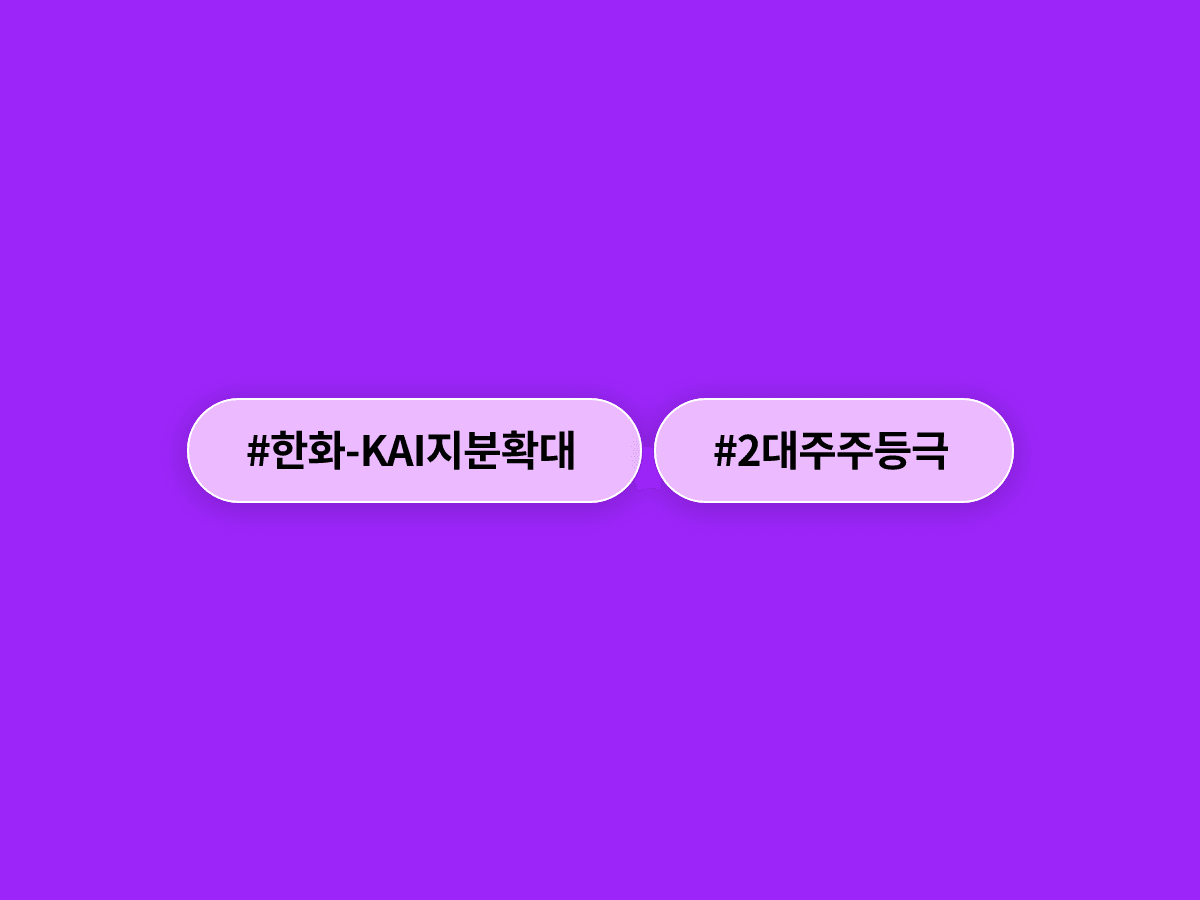 한화그룹이 KAI 지분 9.04%를 확보해 2대 주주가 됐어요. 🚀
