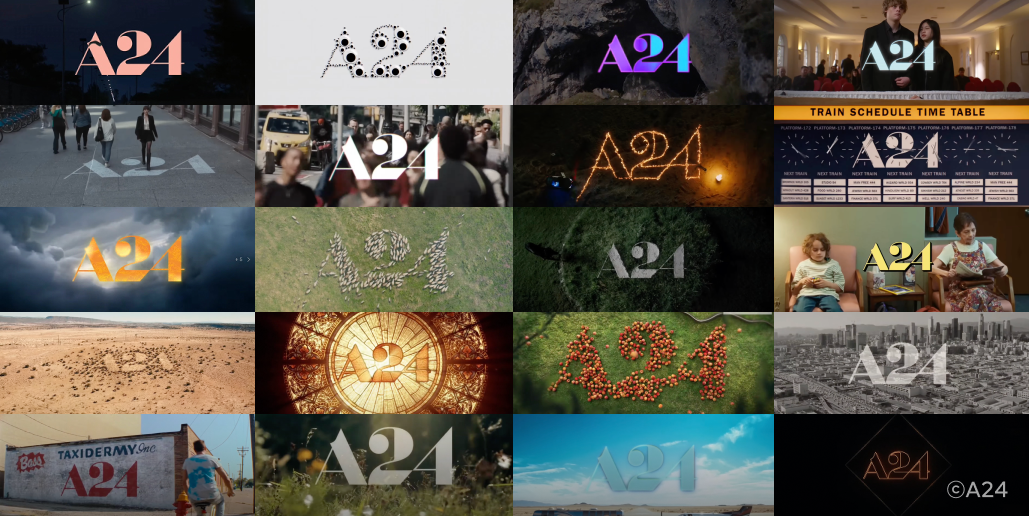 A24 로고를 모아서 편집한 이미지예요.