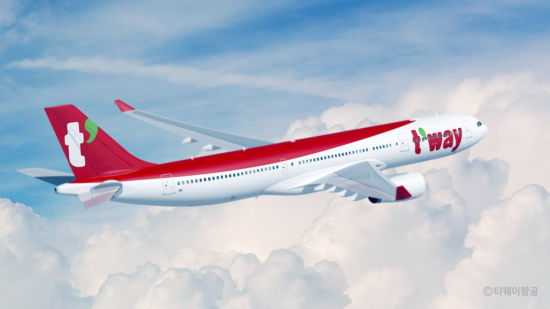 티웨이 항공기의 모습
